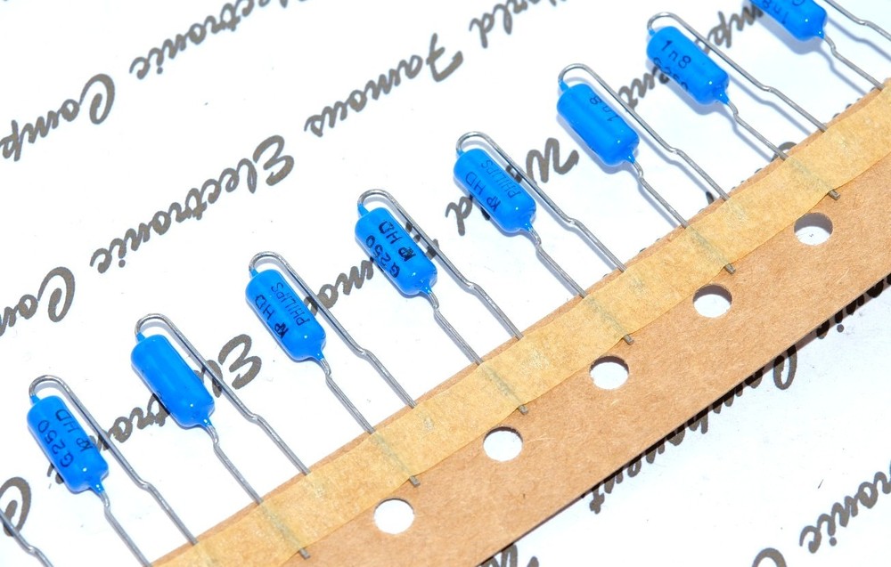 4pcs PHILIPS KP462 1800P 1.8nF 250V 2% Axial Polypropylene Film Foil Capacitor