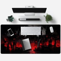 Black Castle Large Mouse Pad Red 31.5L x 15.8W inches, and