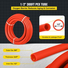 Uimoso 1/2in x 300ft PEX-B Tubing with Oxygen Barrier for Radiant Floor Heating