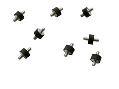 8 Rubber Vibration Isolator Mounts (3/4 Dia x 3/8 Ht) 1/4-20 x 3/8 Length Studs