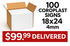 🔥 100 Blank 18×24 Coroplast Signs – 4mm Thick – FAST FREE DELIVERY! 🔥