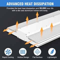 300W LED Linear High Bay Light Commercial Warehouse Ceiling Fixture 4500K-5700K