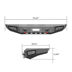 Front Bumper 1999-2004 Grand Cherokee WJ Steel Winch Plate Lights D-Rings Black