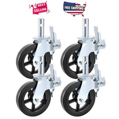 8 Inch Swivel Caster Wheels Dual Lock Plate Mount Heavy Duty 1100lbs Each 4 Pack