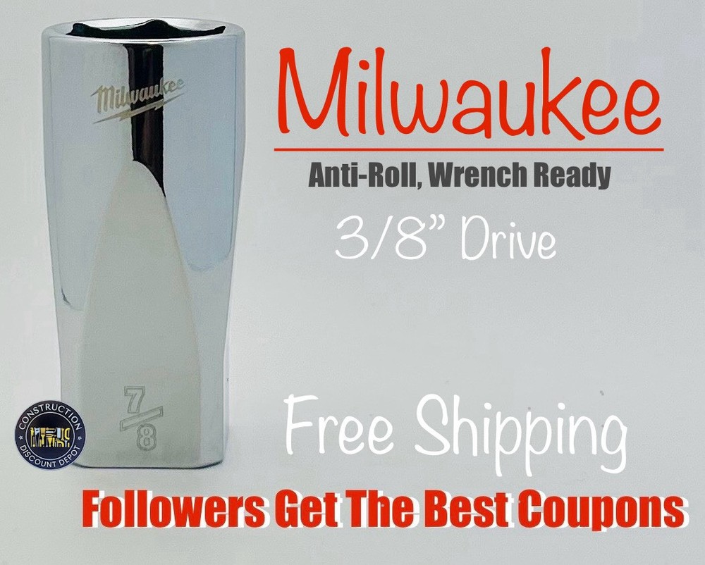 Milwaukee 45-34-9075 3/8 Drive 7/8 SAE 6-Point Deep Socket