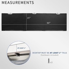 VIVO Black Under Desk Privacy & Cable Management Sleeve Panel 60″ Kit