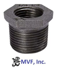1-1/2″ MNPT x 1″ FNPT Hex Reducing Bushing Black Malleable Iron MI12080641BMI