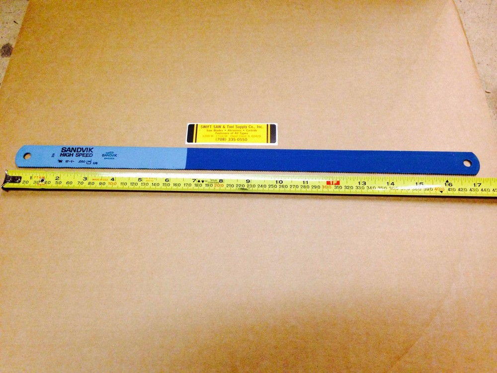 10PCS- 17″ X 1 X .050 X 14T POWER HACK SAW BLADE SANDVIK HIGH SPEED STEEL SWEDEN