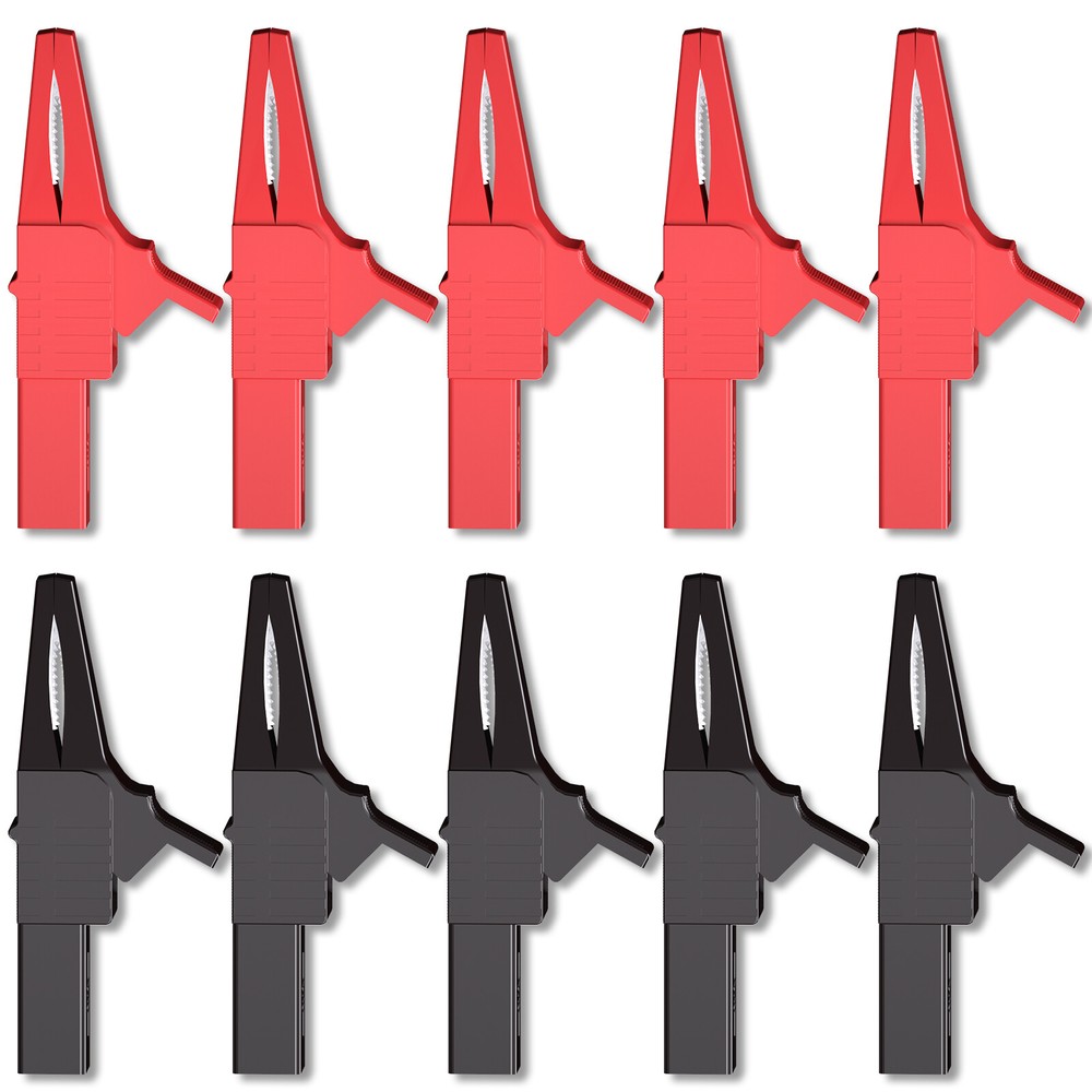 10PCS Heavy Duty Alligator Clip Insulated Crocodile Clip with 4mm Banana Socket