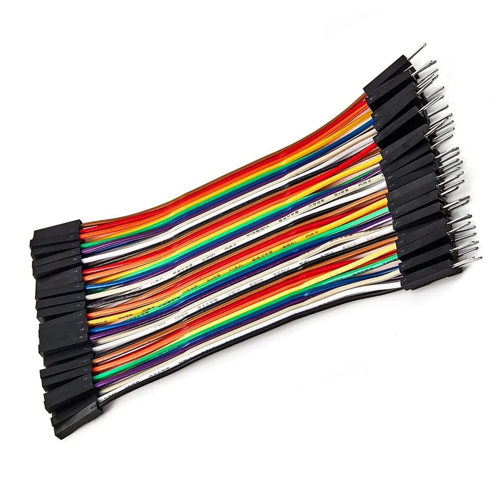 40pcs 10cm Female to Male Jumper Ribbon Cables Multicolored Breadboard Dupont Wi