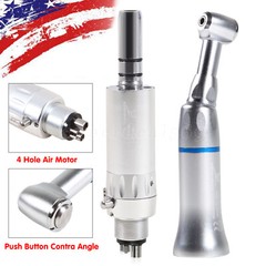 Dental Contra Angle Push Button Air Motor E-type 4Hole Low Speed Handpiece YAD