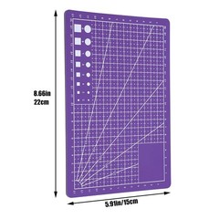 A5 Self Healing Cutting Mat Double Sided, Small 1″L x 1″W, Purple