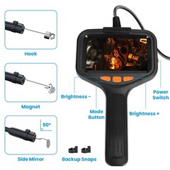 Endoscope Camera 1080P HD 4.3″ IPS Borescope with Light Articulating Waterproof