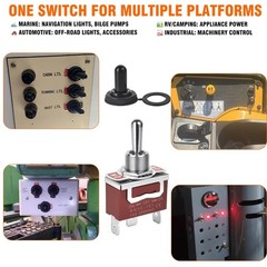 4 Pack 12V (ON)-Off-(ON) Momentary Toggle Switch Waterproof SPDT 3 Way 30A