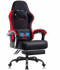 Big and Tall 400LBS Gaming Chair Footrest Ergonomic with Massage Lumbar Support