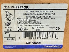 NEW Thomas & Betts 5357GR Grounding 90° Connector, 2″, FMC, Liquidtight, Bonding
