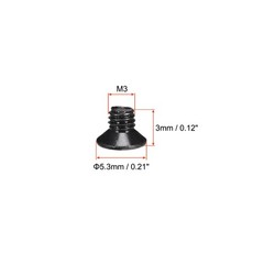 150pack M3 x 3mm Phillips Flat Head Screws Carbon Steel Machine Screw Black