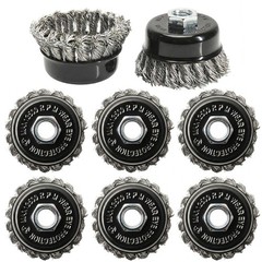 8 Pack 3 Inch Stainless Steel Wire Wheel Cup Brush for Angle Grinder, Twist K…
