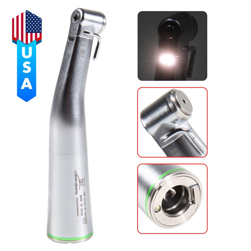 Dental 1:5 1:4.2 20:1 Fiber Optic LED Contra Angle Handpiece Push Button fit NSK