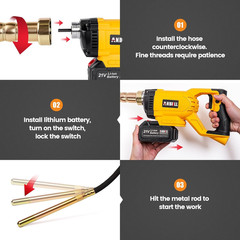 2M Cordless Concrete Vibrator, 2X3000Mah 21V Batteries Compatible with Makita Ba