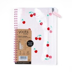Journal 6"x8.25" Spiral with Pocket Cherries 200 Pages