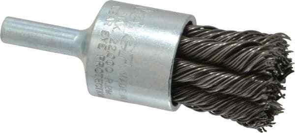 Weiler 3/4″ Brush Diam, Knotted, End Brush 1/4″ Diam Shank, 22,000 Max RPM