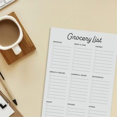 Grocery List Notepad – 6 x 9 Inches – 50 Tear Off Sheets – Minimalist Black a…