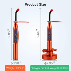 5W Dental Wireless LED Resin Curing Light with Whitening Tip 1500mW/cm2 US STOCK