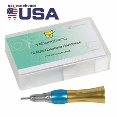 USA NEW Dental Low Speed Handpiece Straight Nosecone 1:1 Gold-US