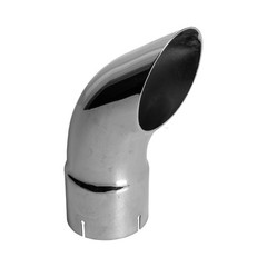4″ x 12″ Curved End Pipe Exhaust Stack Chrome Replacement for UNIVERSAL