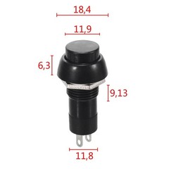 2x Black Push Button Switch Latching Bolt ON/OFF Car DC 12V/5A AC 125V/3A 250V