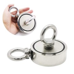 500/700lbs Double Sided Fishing Magnet Kit Super Strong Neodymium Carabiner Rope