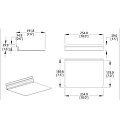 10″x7.5″x1.6″ Clear Acrylic Slatwall Shelf 0.6 lbs, Quality Acrylic
