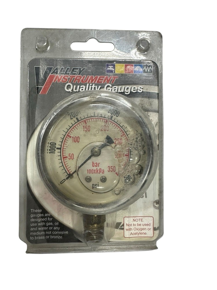 Valley Instrument 53679, 2.5in Pressure Gauges 5000psi, 1/4-in NPT stem mount