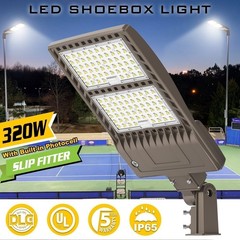 320W LED Shoebox Pole Light Dusk to Dawn Outdoor Parking Lot Fixtures AC100-277V
