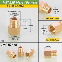 1/8″ 1/4″ 3/8″ 1/2″ 3/4″ ~2″ Female To Male BSP Connector Brass Reducing Adaptor