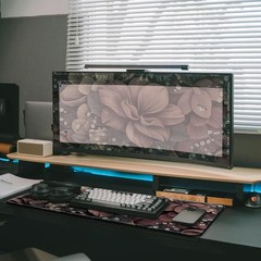 FTSYAD Gaming Mouse Pad, Large 31.5 x 31.5L x 11.8W inches, Brown Flowers