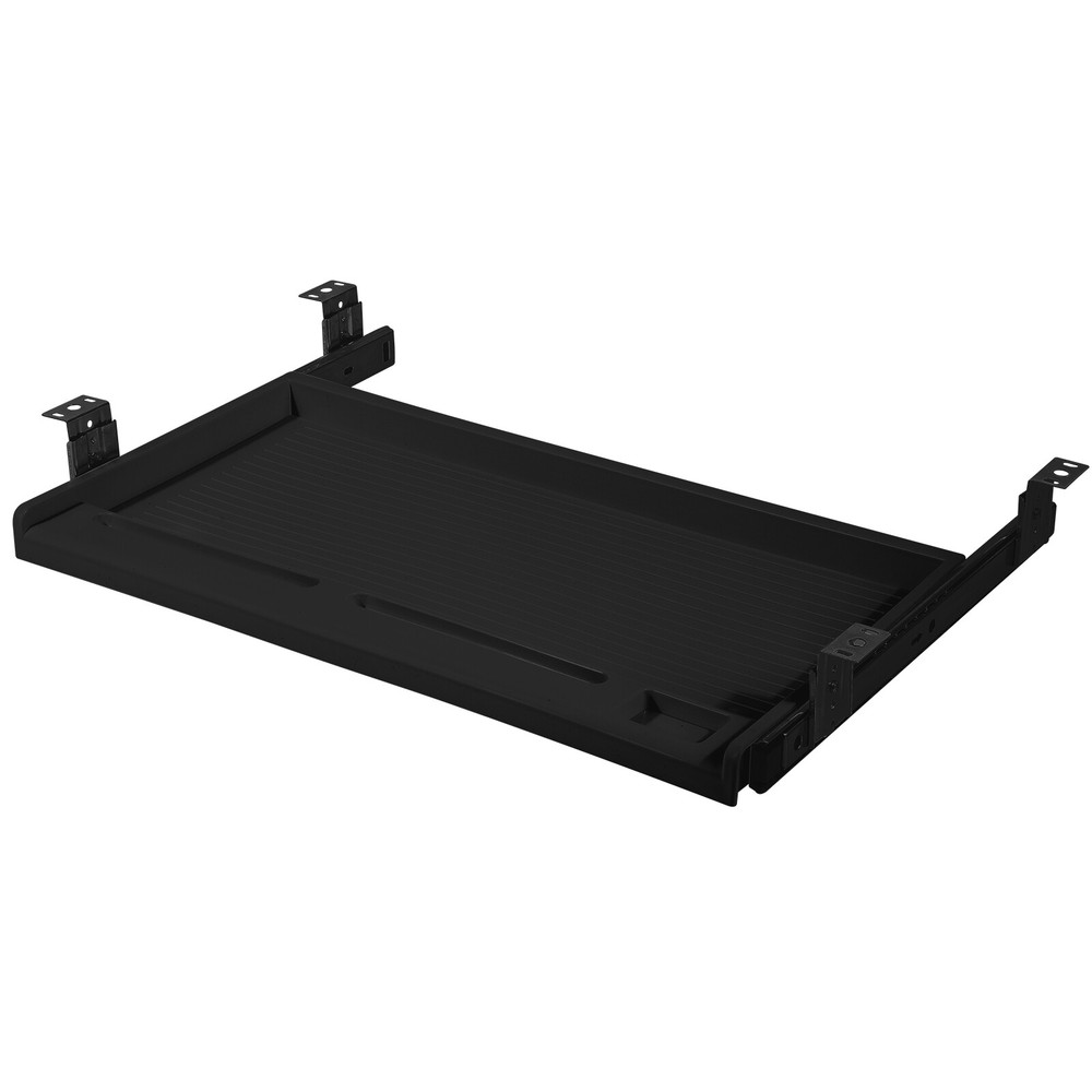 Slide Out Under Desk Keyboard Tray Pull Out Keyboard Drawer Shelf w/ Pen Holder