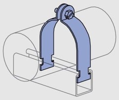 UNISTRUT P2024-EG, Pipe Clamp, 1/4″ OD, Steel, 2-Piece, Tubing to Strut, 1pc