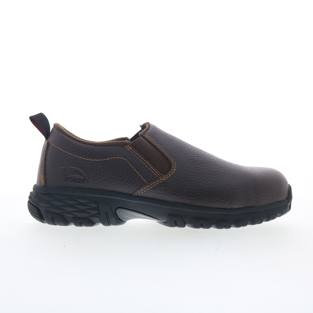 Avenger Flight Slip-On Alloy Toe A7000 Mens Brown Wide Work & Safety Shoes