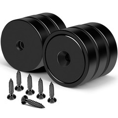MIKEDE Heavy Duty Magnets with Hole, 150LB Strong Magnets, Black Pot Magnet …