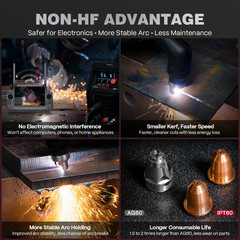 ARCCAPTAIN CUT55 MP iControl 55A Non-HF Blowback Pilot ARC Plasma Cutter APP