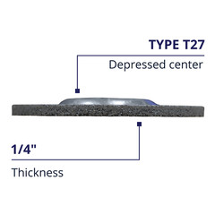 (25) Pc 4-1/2″ x 1/4″ x 7/8″ Grinding Wheels With Depressed Center For Metal