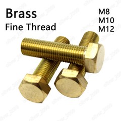Fine Thread Brass Hexagon Bolts Hex Head Screws M8 M10 M12