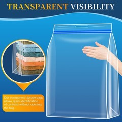 8 Pack 10 Gallons Extra Large Storage Bags 24″x20″x7″ Resealable Plastic Stor…