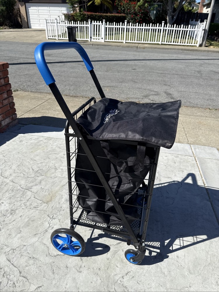 SereneLife Large Folding Utility Shopping Cart with Removable Liner – Assembly**