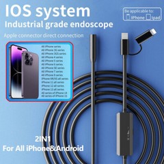 8LED Endoscope Borescope HD Inspection Camera Scope For iPhone 17/16/15 Android