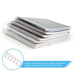 20Pcs 6mm 1/4″ Spiral Binding Coils Spirals 30 Sheet Capacity Transparent