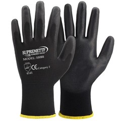 240 Pairs Ultra-Thin Black PU Work Gloves Polyurethane Palm Coated Nylon Safety