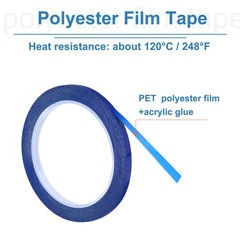 1 Rolls Blue 0.2 Inch x 60 Yards PET Film Whiteboard Tape 6mm x 55m